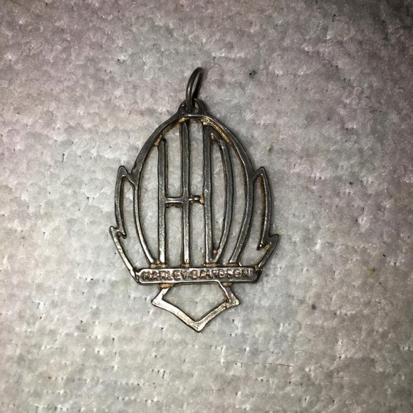 Open Sterling Silver Harley Davidson Pendant - Picture 13 of 16